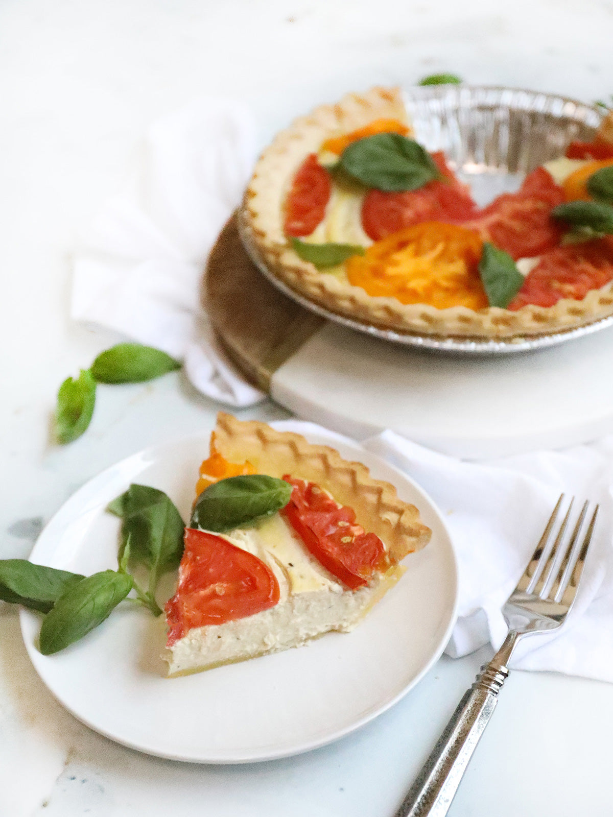 Vegan Tomato Basil Quiche