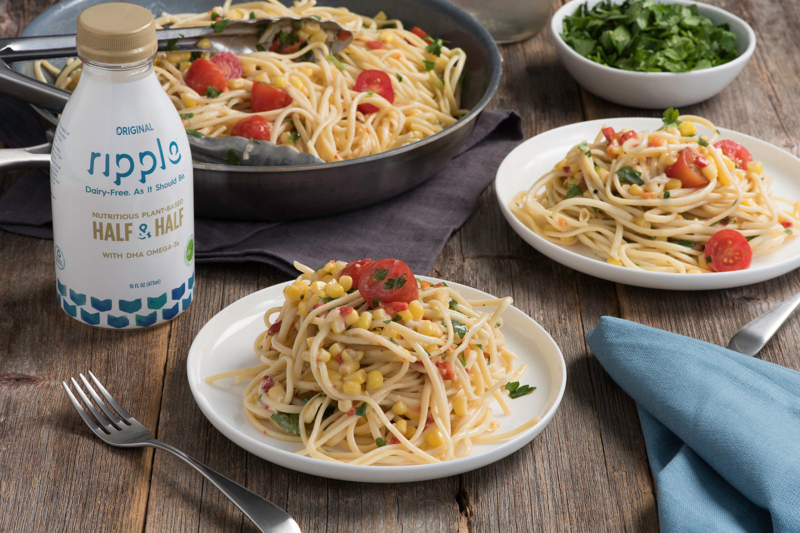 Creamy Corn and Cherry Tomato Pasta