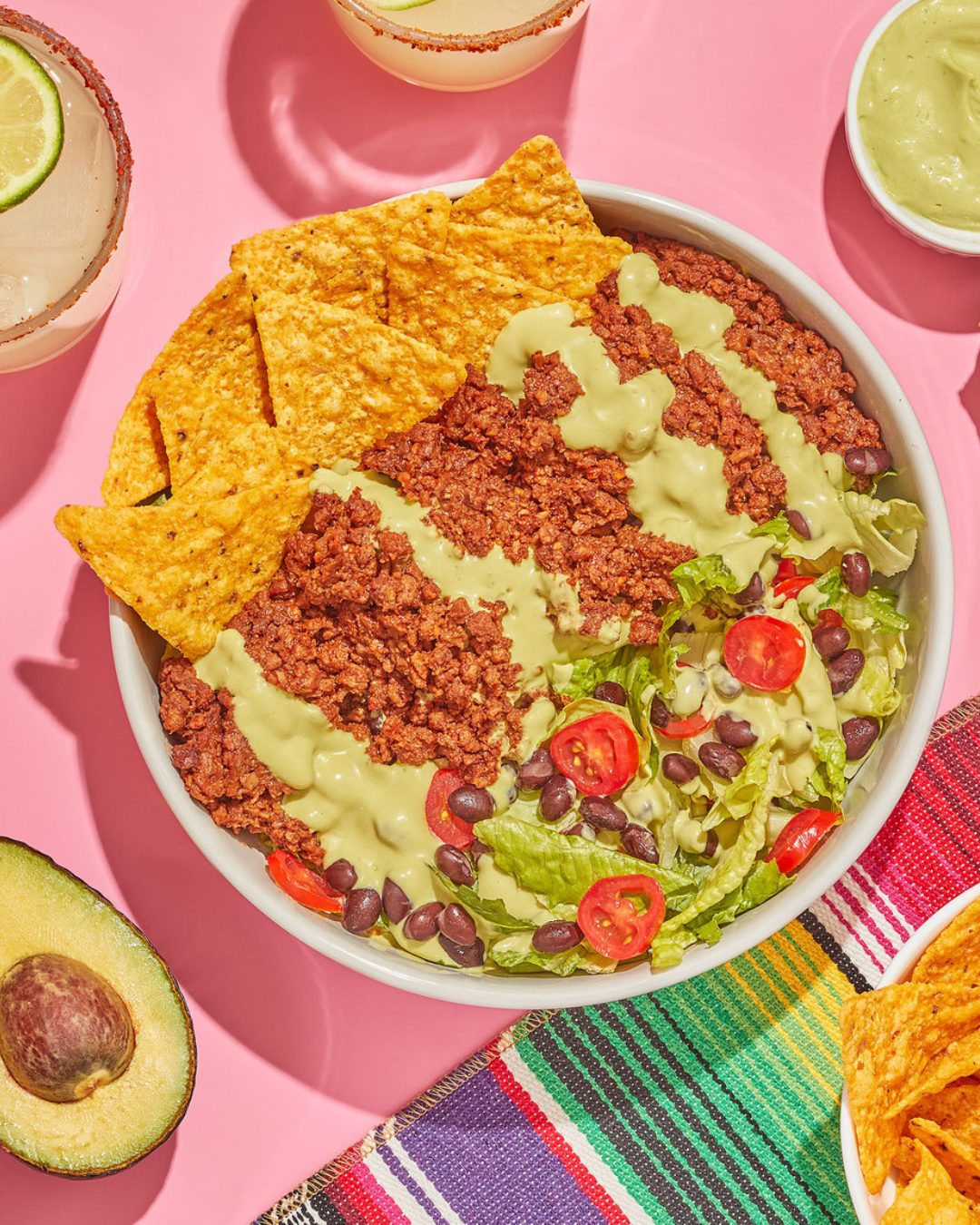 Taco Salad with Creamy Avocado Lime Dressing