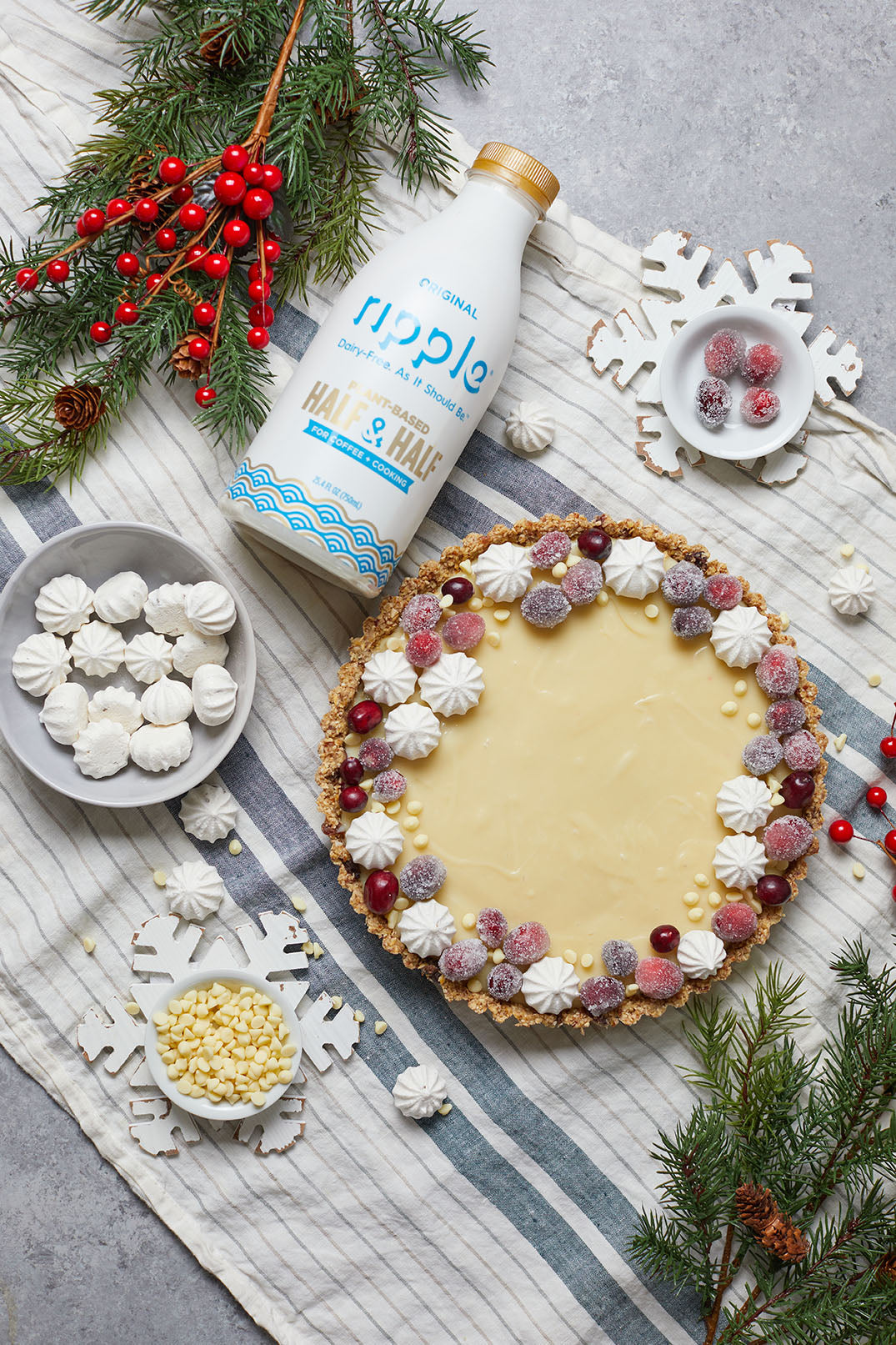 Vegan White Chocolate Cranberry Tart