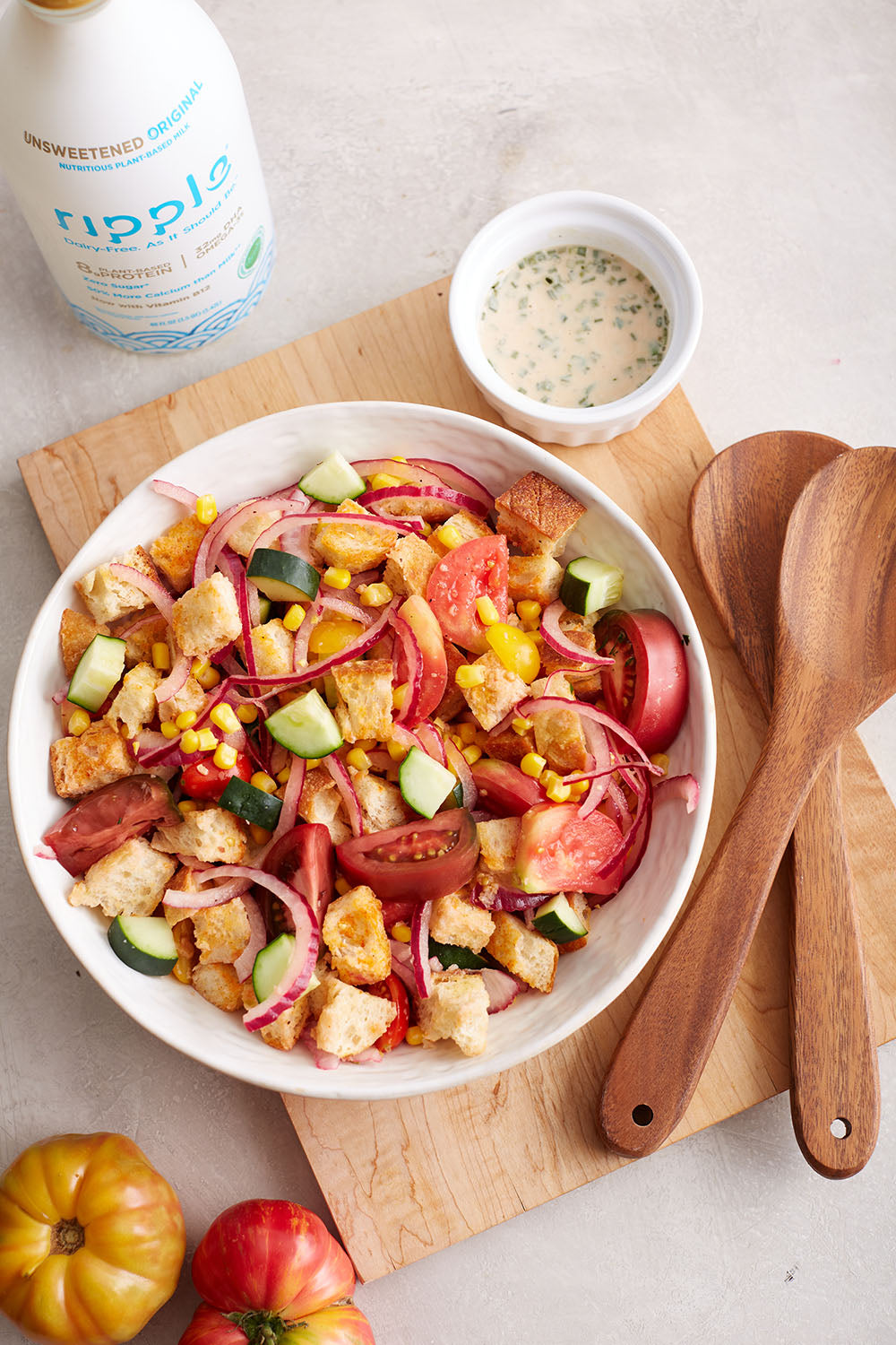 Creamy Panzanella with Summer Vegetables