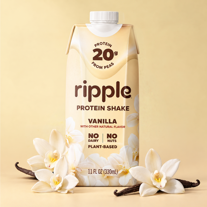 Ripple Vanilla Plant-Based Protein Shake 11 oz (Pack of 12)