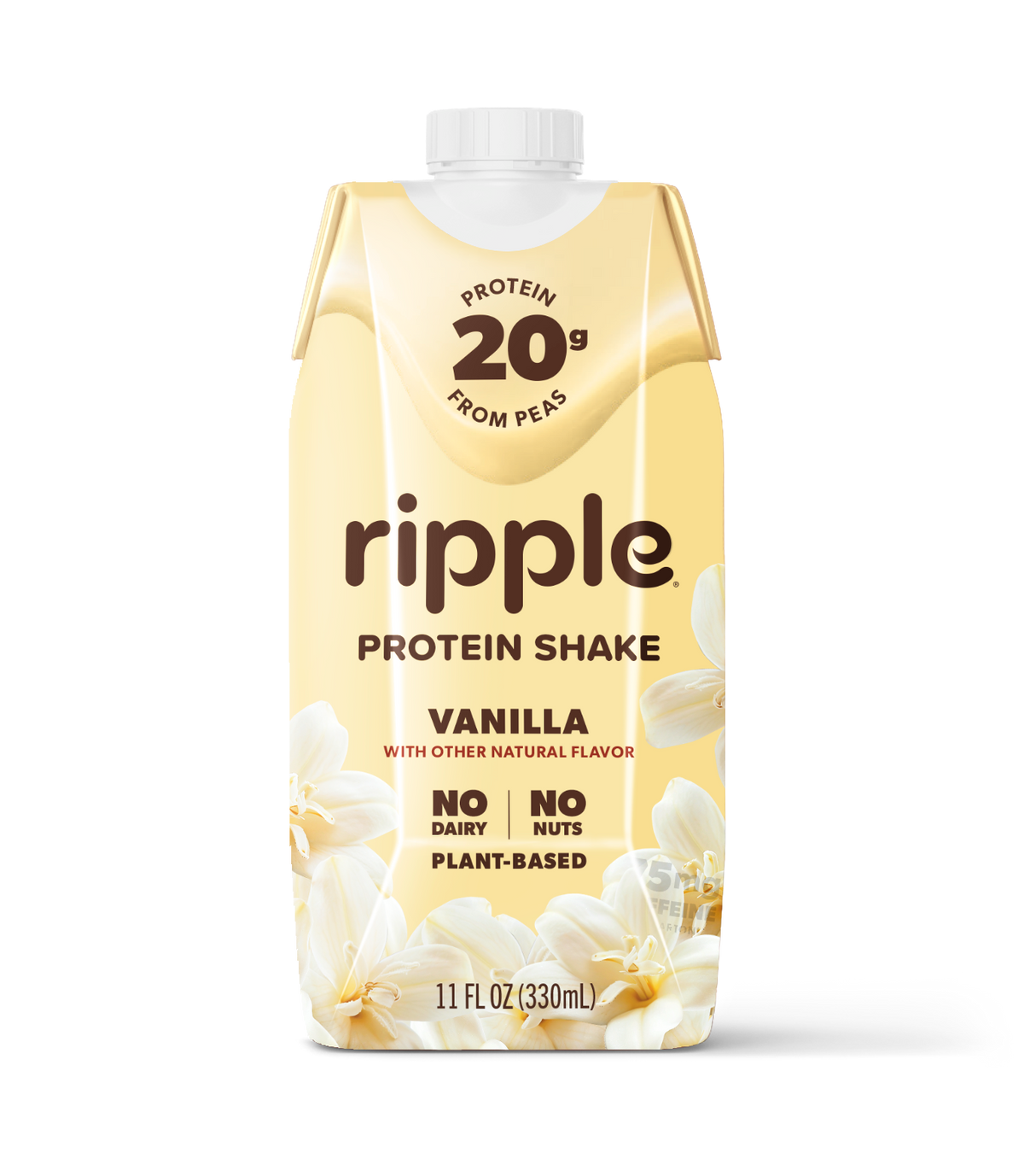 Ripple Vanilla Plant-Based Protein Shake 11 oz (Pack of 12)