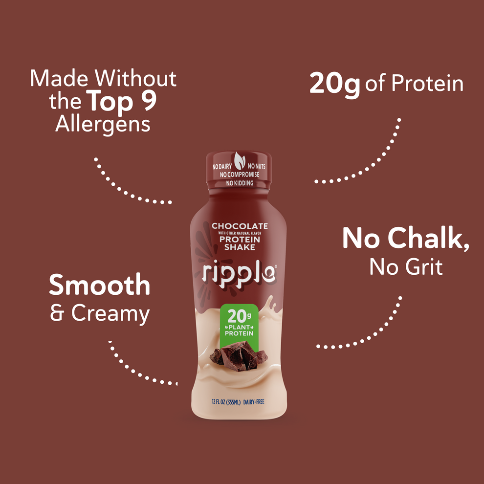 Ripple Chocolate Plant-Based Protein Shake (12-Pack) – Ripple Foods