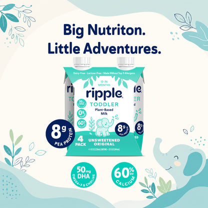 Ripple Toddler On-The-Go Unsweetened Milk (16-Pack)