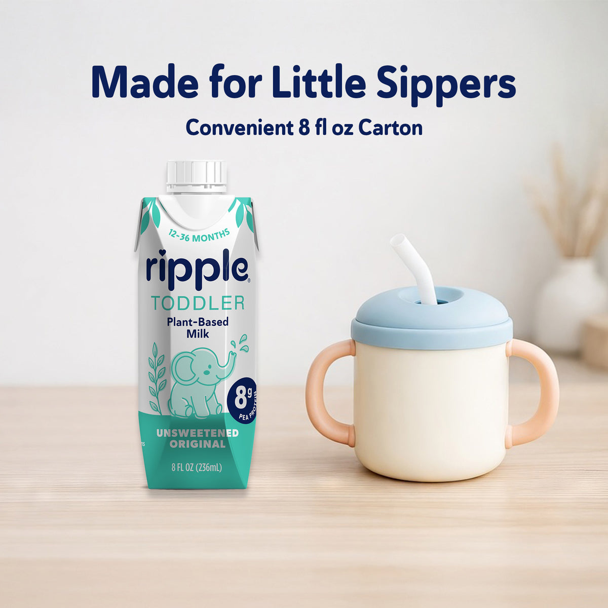 Ripple Toddler On-The-Go Unsweetened Milk (16-Pack)