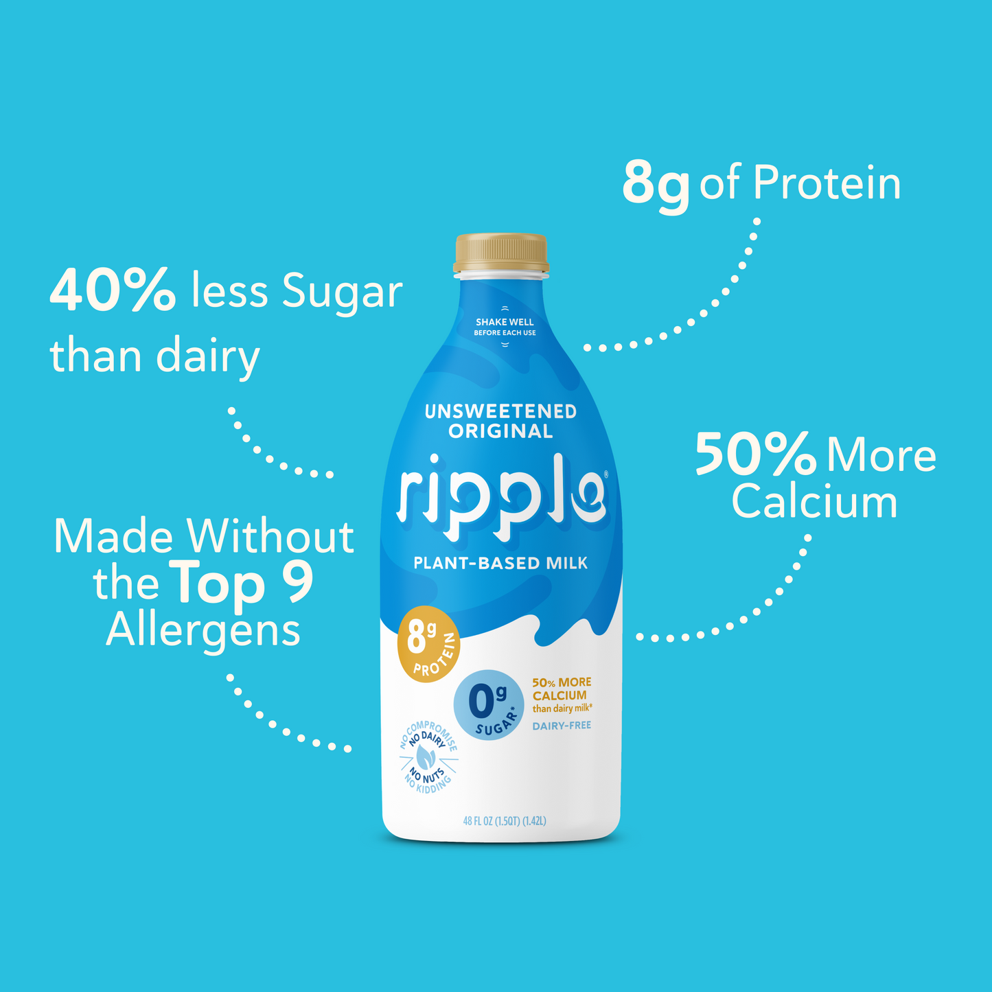 Ripple Refrigerated Unsweetened Original Milk