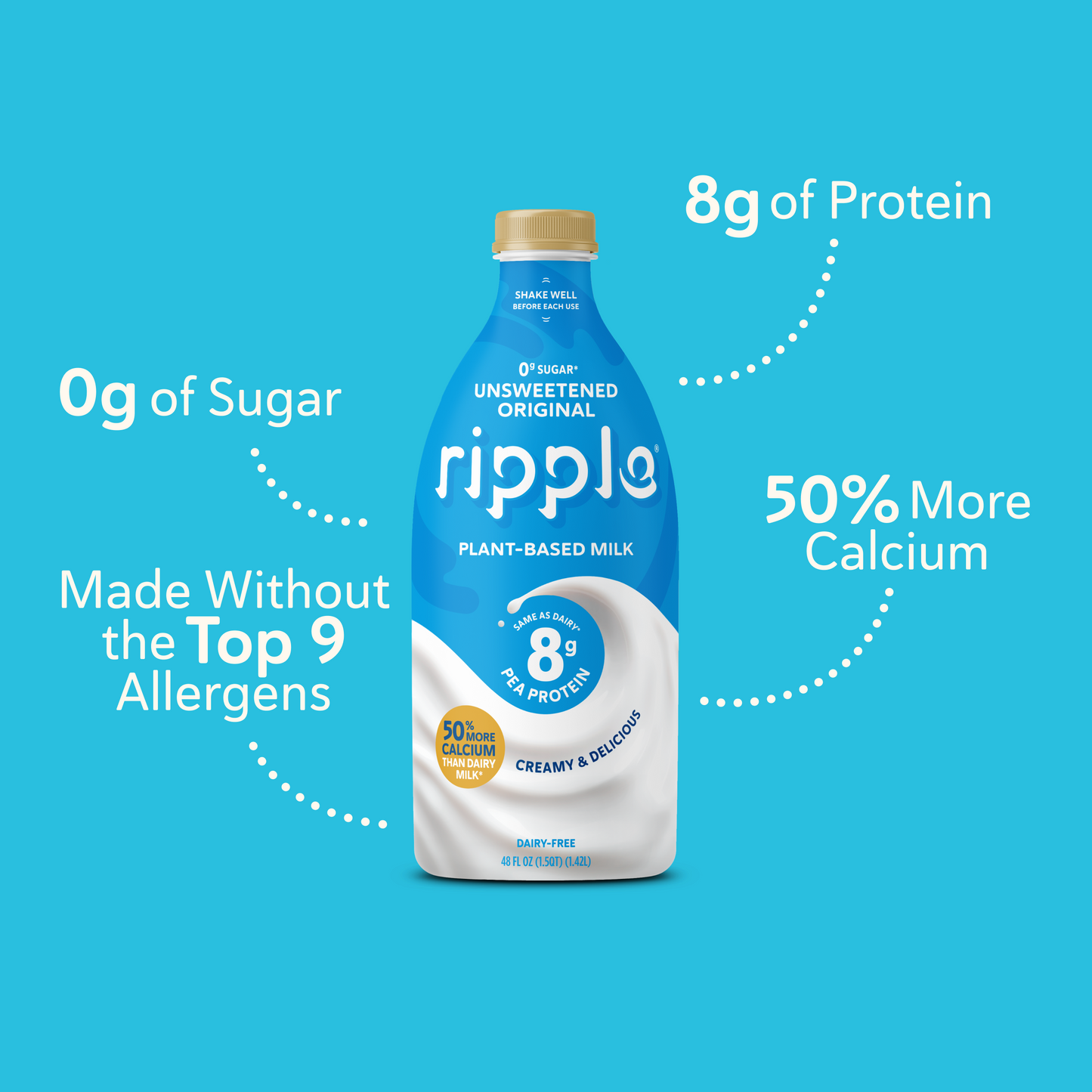 Ripple Refrigerated Unsweetened Original Milk