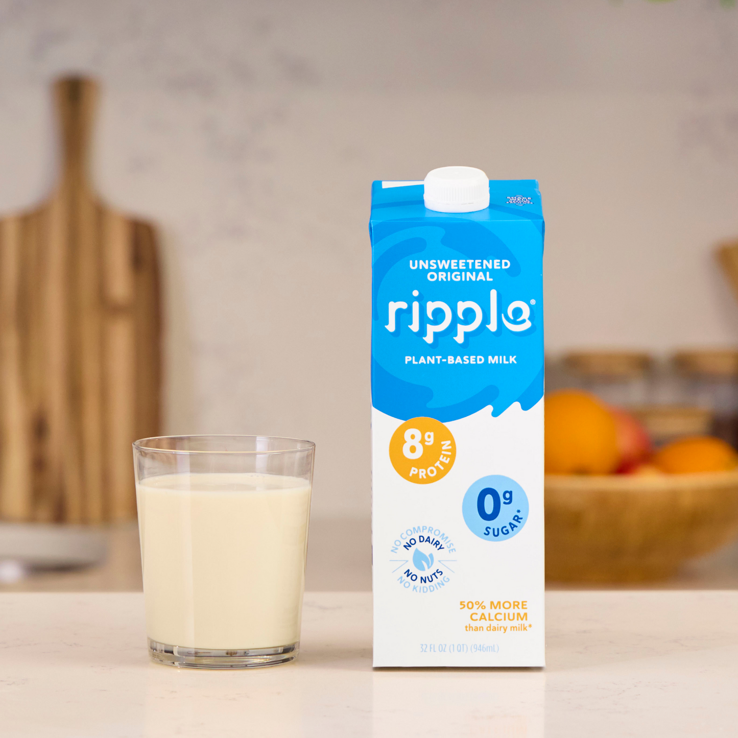 Ripple Shelf-Stable Unsweetened Original Milk (6-pack)