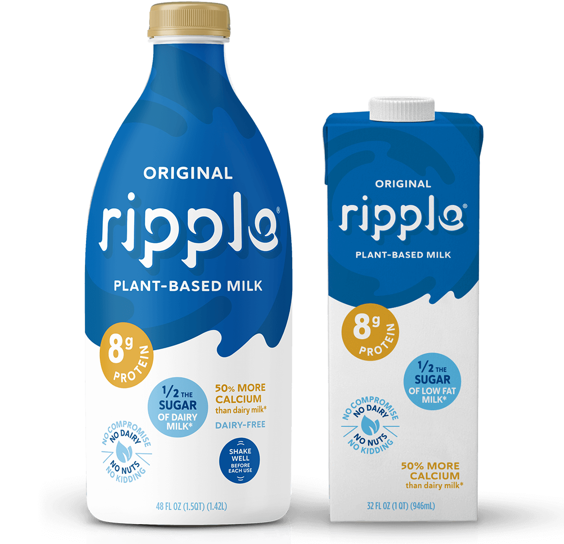 Ripple Kids Unsweetened Original Milk Alternative - 48 fl oz